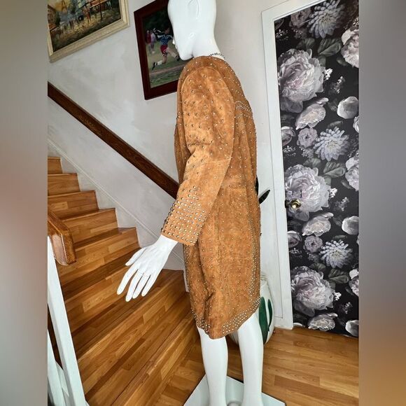 Free People UNDERSTATED LEATHER STUDDED SUEDE DUSTER COAT - Picture 6 of 8